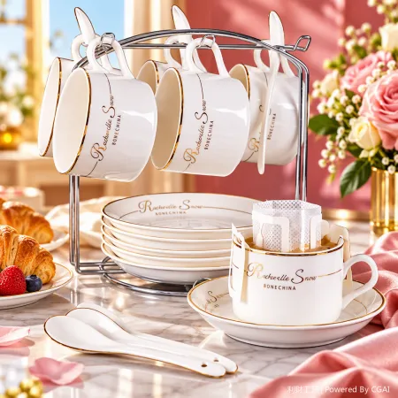 Multi-functional coffee set, home simple coffee cup, coffee spoon, coffee filter combination set, gift and promotional items Multi-functional coffee set, home simple coffee cup, coffee spoon, coffee filter combination set, gift and promotional items
